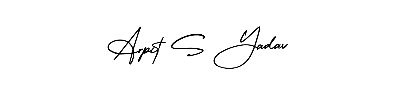 The best way (AmerikaSignatureDemo-Regular) to make a short signature is to pick only two or three words in your name. The name Arpit S Yadav include a total of six letters. For converting this name. Arpit S Yadav signature style 3 images and pictures png