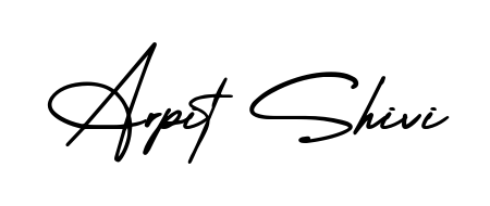 A sleek calligraphic signature for name Arpit Shivi utilizing AmerikaSignatureDemo-Regular styling. Great for adding personal signatures to photos and art. Arpit Shivi signature style 3 images and pictures png
