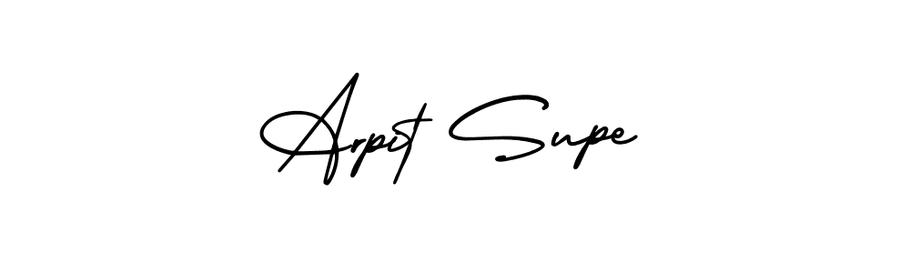 You should practise on your own different ways (AmerikaSignatureDemo-Regular) to write your name (Arpit Supe) in signature. don't let someone else do it for you. Arpit Supe signature style 3 images and pictures png