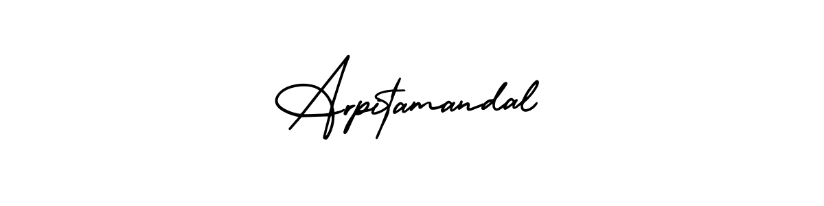 How to make Arpitamandal name signature. Use AmerikaSignatureDemo-Regular style for creating short signs online. This is the latest handwritten sign. Arpitamandal signature style 3 images and pictures png