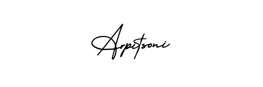 How to Draw Arpitsoni signature style? AmerikaSignatureDemo-Regular is a latest design signature styles for name Arpitsoni. Arpitsoni signature style 3 images and pictures png