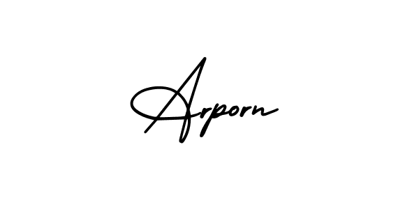 How to make Arporn name signature. Use AmerikaSignatureDemo-Regular style for creating short signs online. This is the latest handwritten sign. Arporn signature style 3 images and pictures png