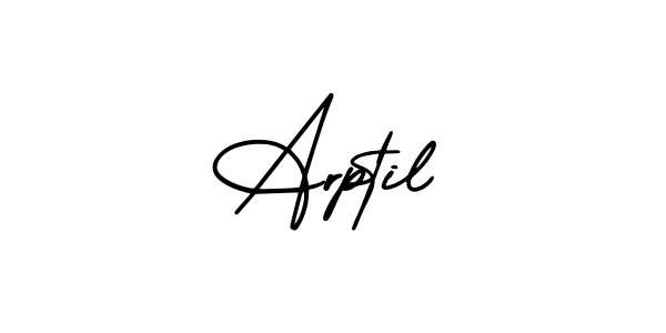 How to make Arptil name signature. Use AmerikaSignatureDemo-Regular style for creating short signs online. This is the latest handwritten sign. Arptil signature style 3 images and pictures png
