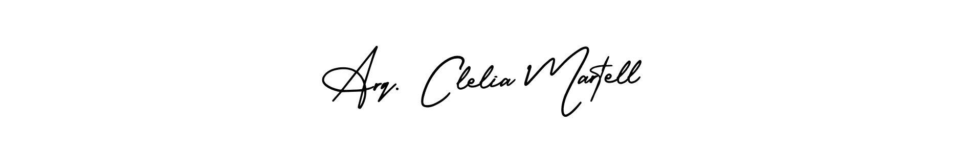 Use a signature maker to create a handwritten signature online. With this signature software, you can design (AmerikaSignatureDemo-Regular) your own signature for name Arq. Clelia Martell. Arq. Clelia Martell signature style 3 images and pictures png