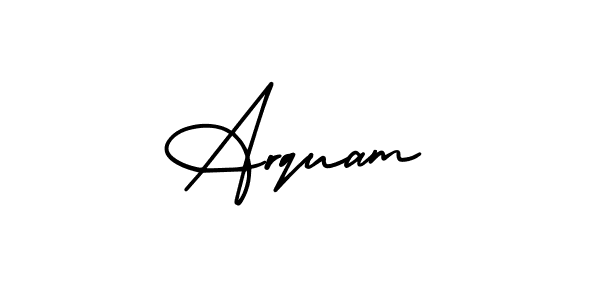 The best way (AmerikaSignatureDemo-Regular) to make a short signature is to pick only two or three words in your name. The name Arquam include a total of six letters. For converting this name. Arquam signature style 3 images and pictures png
