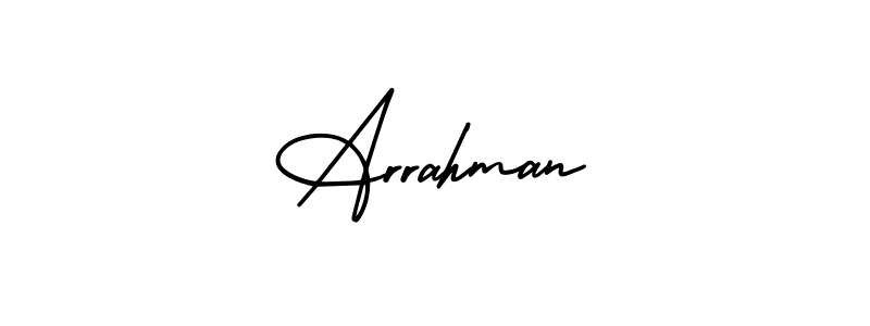 Use a signature maker to create a handwritten signature online. With this signature software, you can design (AmerikaSignatureDemo-Regular) your own signature for name Arrahman. Arrahman signature style 3 images and pictures png