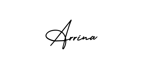 How to make Arrina name signature. Use AmerikaSignatureDemo-Regular style for creating short signs online. This is the latest handwritten sign. Arrina signature style 3 images and pictures png