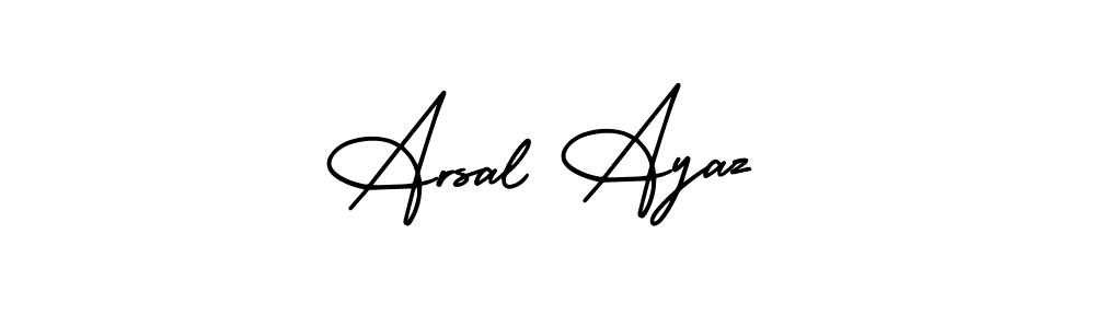 Arsal Ayaz stylish signature style. Best Handwritten Sign (AmerikaSignatureDemo-Regular) for my name. Handwritten Signature Collection Ideas for my name Arsal Ayaz. Arsal Ayaz signature style 3 images and pictures png