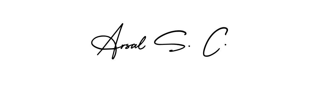 Use a signature maker to create a handwritten signature online. With this signature software, you can design (AmerikaSignatureDemo-Regular) your own signature for name Arsal S. C.. Arsal S. C. signature style 3 images and pictures png