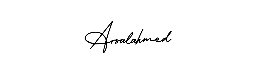 Make a beautiful signature design for name Arsalahmed. With this signature (AmerikaSignatureDemo-Regular) style, you can create a handwritten signature for free. Arsalahmed signature style 3 images and pictures png