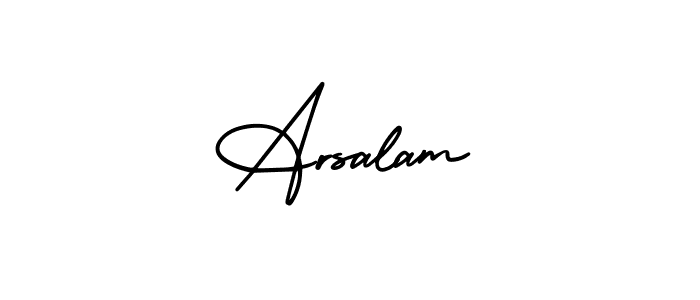 How to Draw Arsalam signature style? AmerikaSignatureDemo-Regular is a latest design signature styles for name Arsalam. Arsalam signature style 3 images and pictures png