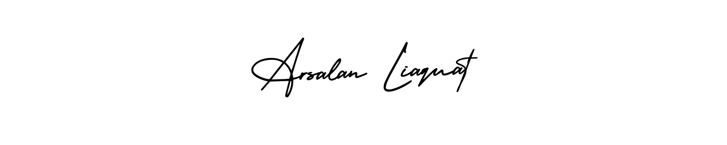The best way (AmerikaSignatureDemo-Regular) to make a short signature is to pick only two or three words in your name. The name Arsalan Liaquat include a total of six letters. For converting this name. Arsalan Liaquat signature style 3 images and pictures png