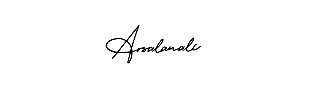 Make a beautiful signature design for name Arsalanali. With this signature (AmerikaSignatureDemo-Regular) style, you can create a handwritten signature for free. Arsalanali signature style 3 images and pictures png