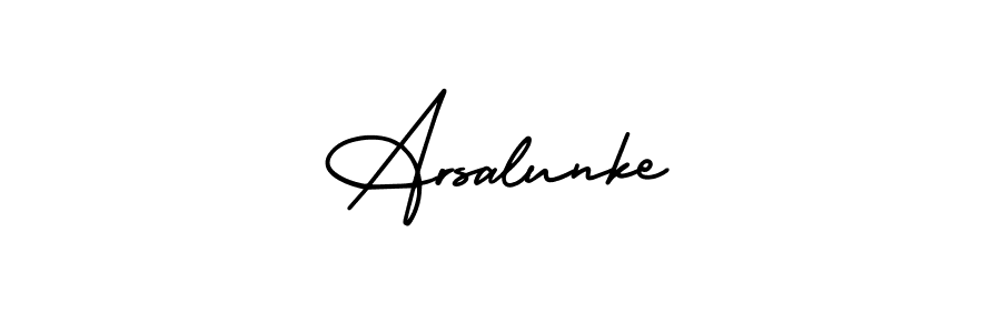 Also You can easily find your signature by using the search form. We will create Arsalunke name handwritten signature images for you free of cost using AmerikaSignatureDemo-Regular sign style. Arsalunke signature style 3 images and pictures png
