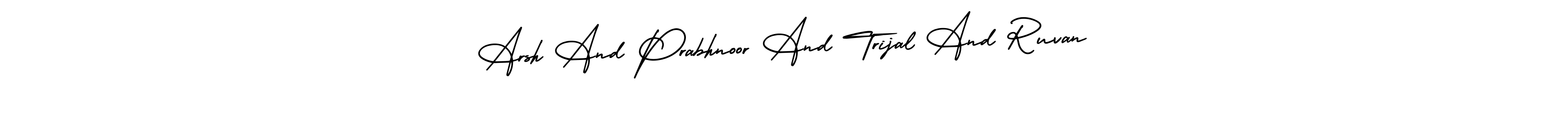 Design your own signature with our free online signature maker. With this signature software, you can create a handwritten (AmerikaSignatureDemo-Regular) signature for name Arsh And Prabhnoor And Trijal And Ruvan. Arsh And Prabhnoor And Trijal And Ruvan signature style 3 images and pictures png