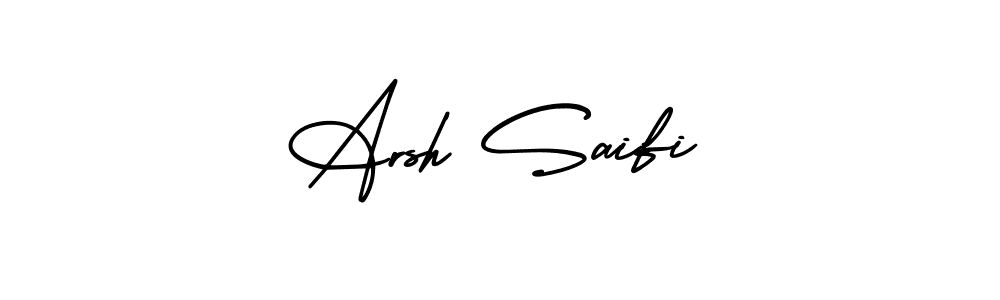 if you are searching for the best signature style for your name Arsh Saifi. so please give up your signature search. here we have designed multiple signature styles  using AmerikaSignatureDemo-Regular. Arsh Saifi signature style 3 images and pictures png