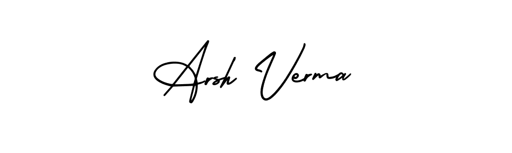 Similarly AmerikaSignatureDemo-Regular is the best handwritten signature design. Signature creator online .You can use it as an online autograph creator for name Arsh Verma. Arsh Verma signature style 3 images and pictures png