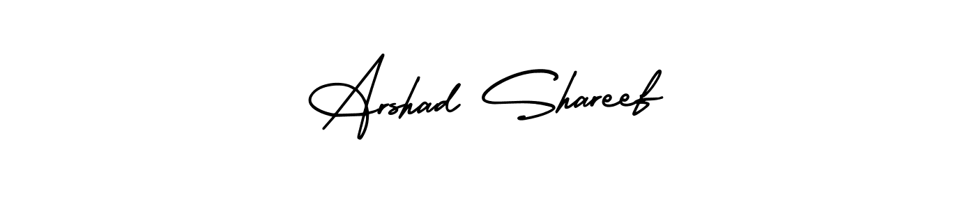 This is the best signature style for the Arshad Shareef name. Also you like these signature font (AmerikaSignatureDemo-Regular). Mix name signature. Arshad Shareef signature style 3 images and pictures png
