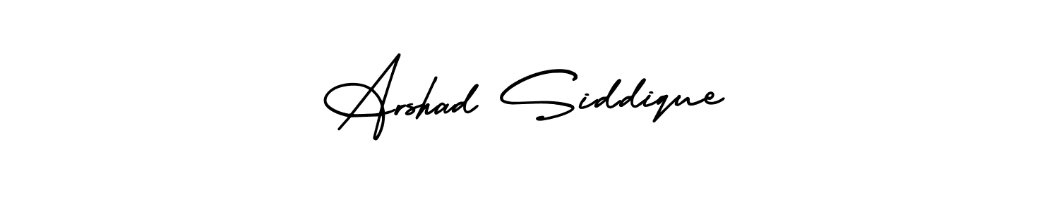This is the best signature style for the Arshad Siddique name. Also you like these signature font (AmerikaSignatureDemo-Regular). Mix name signature. Arshad Siddique signature style 3 images and pictures png