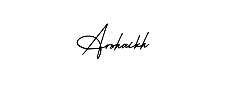 You should practise on your own different ways (AmerikaSignatureDemo-Regular) to write your name (Arshaikh) in signature. don't let someone else do it for you. Arshaikh signature style 3 images and pictures png