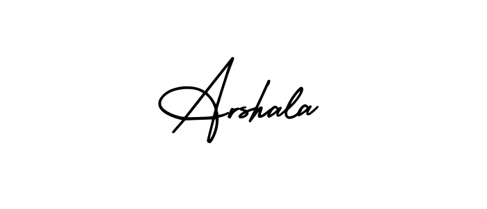 Arshala stylish signature style. Best Handwritten Sign (AmerikaSignatureDemo-Regular) for my name. Handwritten Signature Collection Ideas for my name Arshala. Arshala signature style 3 images and pictures png