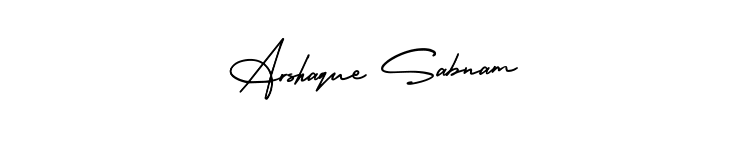 This is the best signature style for the Arshaque Sabnam name. Also you like these signature font (AmerikaSignatureDemo-Regular). Mix name signature. Arshaque Sabnam signature style 3 images and pictures png