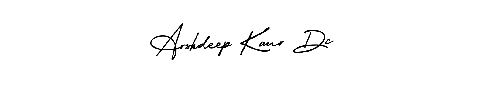 How to make Arshdeep Kaur Dc name signature. Use AmerikaSignatureDemo-Regular style for creating short signs online. This is the latest handwritten sign. Arshdeep Kaur Dc signature style 3 images and pictures png