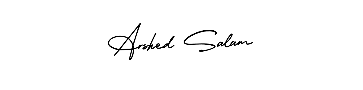 This is the best signature style for the Arshed Salam name. Also you like these signature font (AmerikaSignatureDemo-Regular). Mix name signature. Arshed Salam signature style 3 images and pictures png