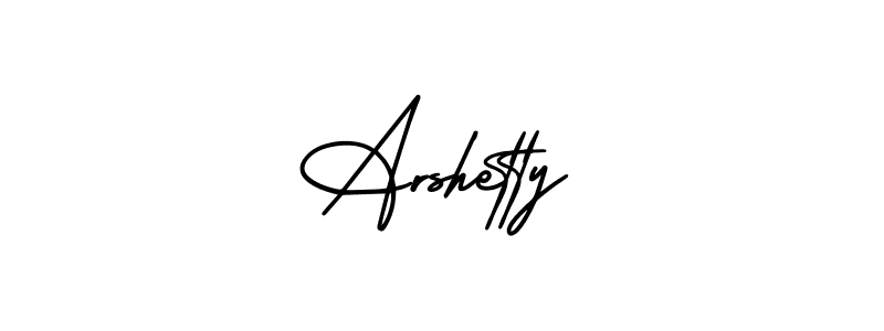 The best way (AmerikaSignatureDemo-Regular) to make a short signature is to pick only two or three words in your name. The name Arshetty include a total of six letters. For converting this name. Arshetty signature style 3 images and pictures png