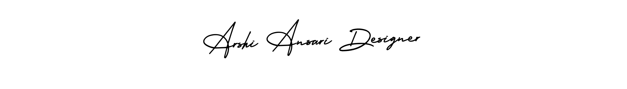 This is the best signature style for the Arshi Ansari Designer name. Also you like these signature font (AmerikaSignatureDemo-Regular). Mix name signature. Arshi Ansari Designer signature style 3 images and pictures png