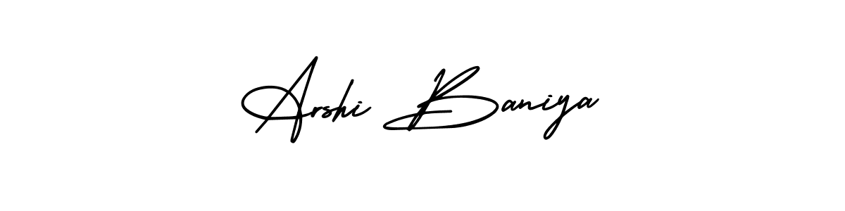 Check out images of Autograph of Arshi Baniya name. Actor Arshi Baniya Signature Style. AmerikaSignatureDemo-Regular is a professional sign style online. Arshi Baniya signature style 3 images and pictures png