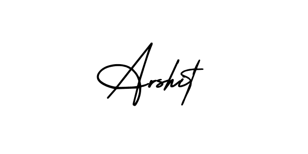 You should practise on your own different ways (AmerikaSignatureDemo-Regular) to write your name (Arshit) in signature. don't let someone else do it for you. Arshit signature style 3 images and pictures png