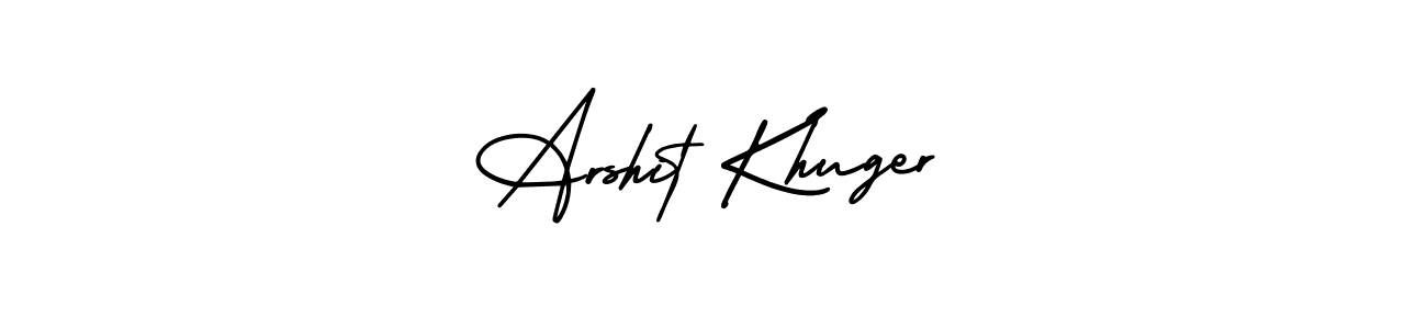 This is the best signature style for the Arshit Khuger name. Also you like these signature font (AmerikaSignatureDemo-Regular). Mix name signature. Arshit Khuger signature style 3 images and pictures png