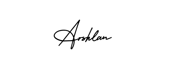 The best way (AmerikaSignatureDemo-Regular) to make a short signature is to pick only two or three words in your name. The name Arshlan include a total of six letters. For converting this name. Arshlan signature style 3 images and pictures png