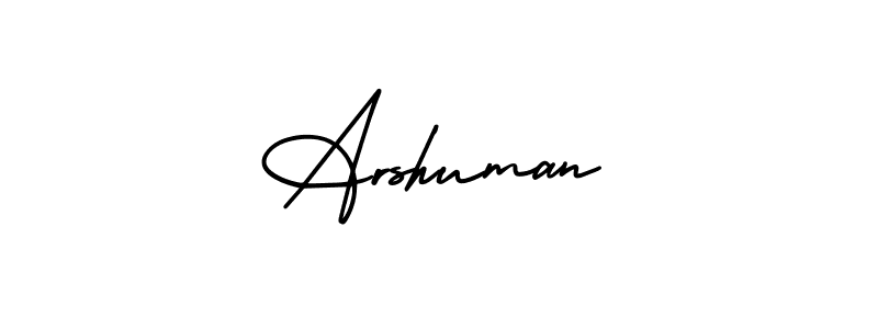 Use a signature maker to create a handwritten signature online. With this signature software, you can design (AmerikaSignatureDemo-Regular) your own signature for name Arshuman. Arshuman signature style 3 images and pictures png