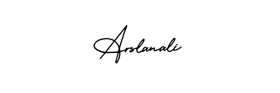 Create a beautiful signature design for name Arslanali. With this signature (AmerikaSignatureDemo-Regular) fonts, you can make a handwritten signature for free. Arslanali signature style 3 images and pictures png