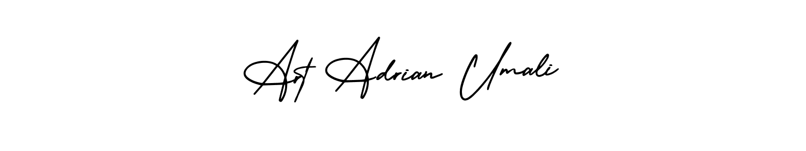 This is the best signature style for the Art Adrian Umali name. Also you like these signature font (AmerikaSignatureDemo-Regular). Mix name signature. Art Adrian Umali signature style 3 images and pictures png