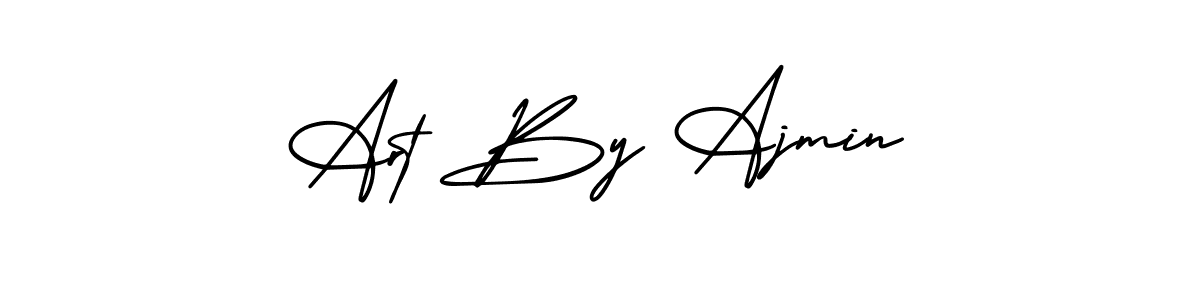 This is the best signature style for the Art By Ajmin name. Also you like these signature font (AmerikaSignatureDemo-Regular). Mix name signature. Art By Ajmin signature style 3 images and pictures png