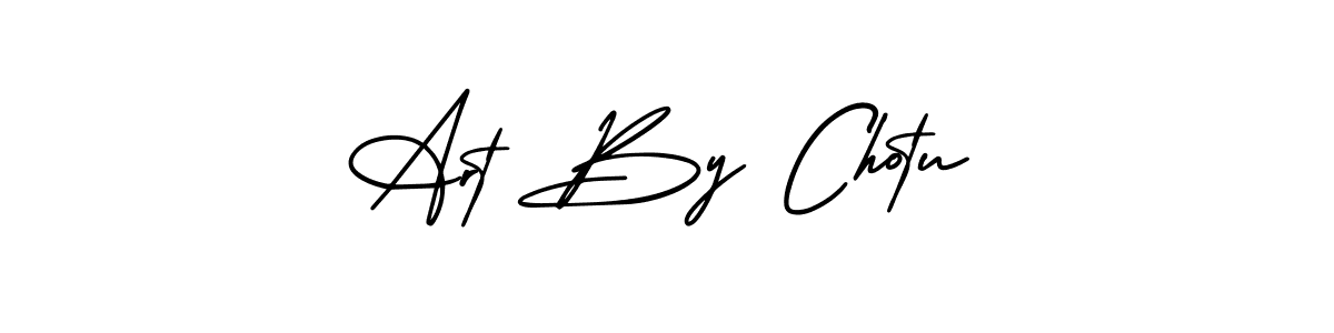 You should practise on your own different ways (AmerikaSignatureDemo-Regular) to write your name (Art By Chotu) in signature. don't let someone else do it for you. Art By Chotu signature style 3 images and pictures png