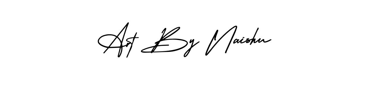 The best way (AmerikaSignatureDemo-Regular) to make a short signature is to pick only two or three words in your name. The name Art By Naishu include a total of six letters. For converting this name. Art By Naishu signature style 3 images and pictures png