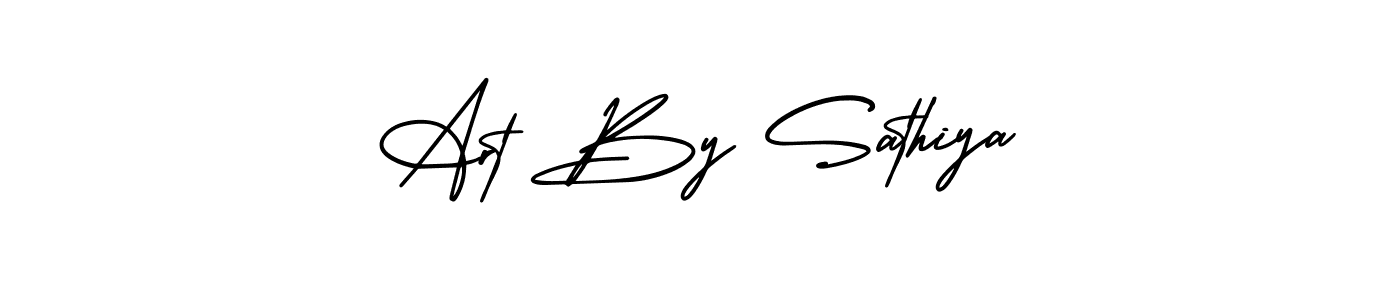 Use a signature maker to create a handwritten signature online. With this signature software, you can design (AmerikaSignatureDemo-Regular) your own signature for name Art By Sathiya. Art By Sathiya signature style 3 images and pictures png