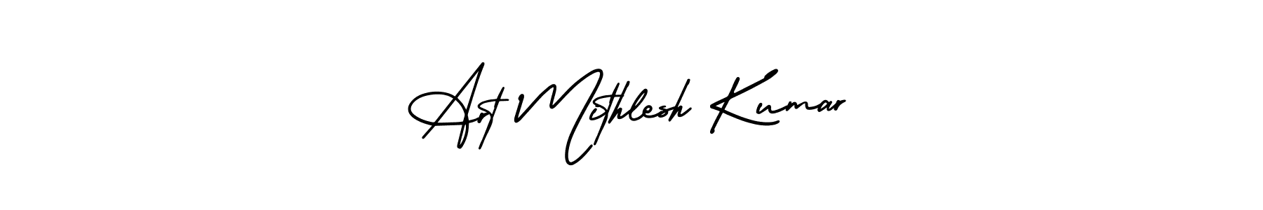 Design your own signature with our free online signature maker. With this signature software, you can create a handwritten (AmerikaSignatureDemo-Regular) signature for name Art Mithlesh Kumar. Art Mithlesh Kumar signature style 3 images and pictures png