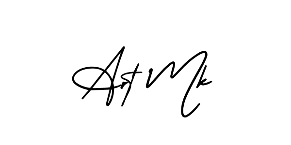 You should practise on your own different ways (AmerikaSignatureDemo-Regular) to write your name (Art Mk) in signature. don't let someone else do it for you. Art Mk signature style 3 images and pictures png