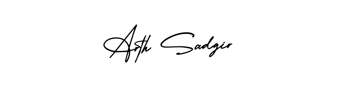 How to make Arth Sadgir signature? AmerikaSignatureDemo-Regular is a professional autograph style. Create handwritten signature for Arth Sadgir name. Arth Sadgir signature style 3 images and pictures png