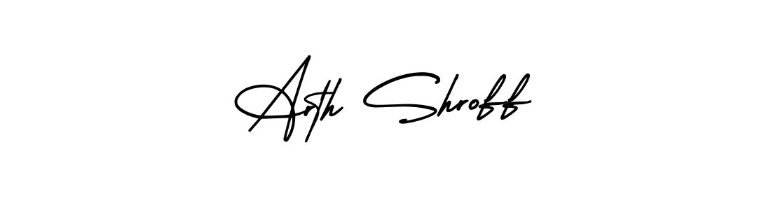 This is the best signature style for the Arth Shroff name. Also you like these signature font (AmerikaSignatureDemo-Regular). Mix name signature. Arth Shroff signature style 3 images and pictures png