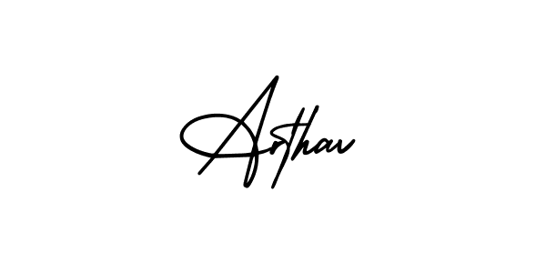 if you are searching for the best signature style for your name Arthav. so please give up your signature search. here we have designed multiple signature styles  using AmerikaSignatureDemo-Regular. Arthav signature style 3 images and pictures png