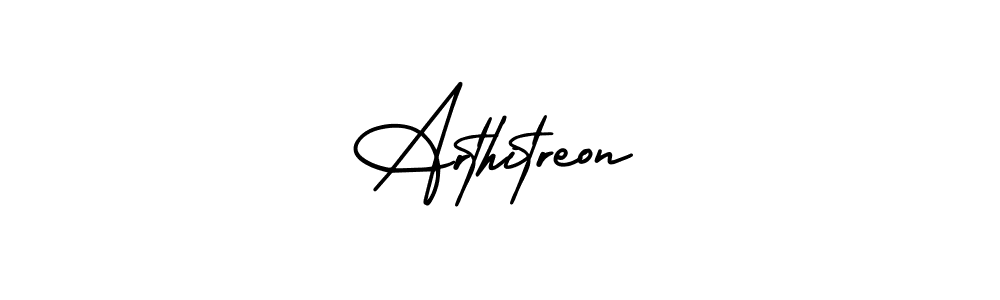 How to make Arthitreon name signature. Use AmerikaSignatureDemo-Regular style for creating short signs online. This is the latest handwritten sign. Arthitreon signature style 3 images and pictures png