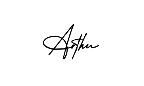 You should practise on your own different ways (AmerikaSignatureDemo-Regular) to write your name (Arthu) in signature. don't let someone else do it for you. Arthu signature style 3 images and pictures png