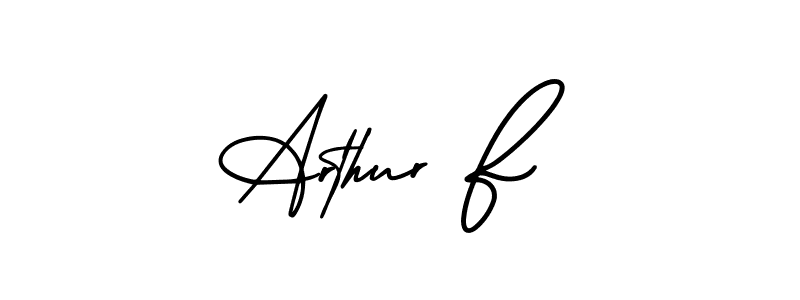 How to make Arthur F name signature. Use AmerikaSignatureDemo-Regular style for creating short signs online. This is the latest handwritten sign. Arthur F signature style 3 images and pictures png