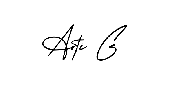 Design your own signature with our free online signature maker. With this signature software, you can create a handwritten (AmerikaSignatureDemo-Regular) signature for name Arti G. Arti G signature style 3 images and pictures png